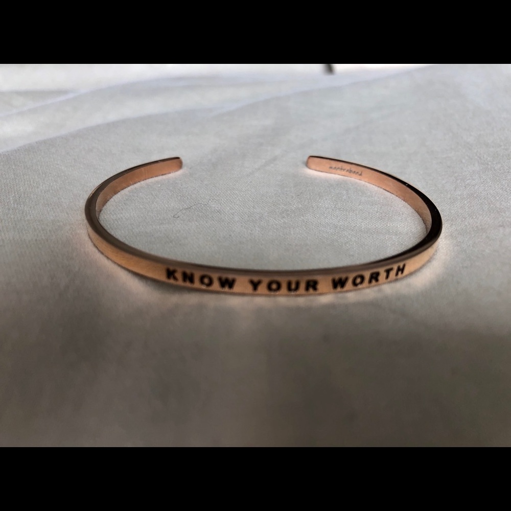 MantraBand Know Your Worth rose gold bracelet